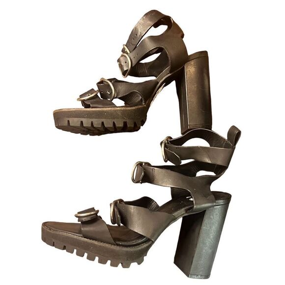 ALLSAINTS Osuna Multi Strap High-Heel Sandals in Black NWOB Size 40/9 - Picture 3 of 8
